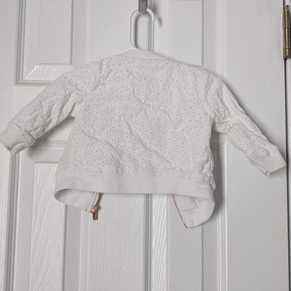 Cat & Jack Eyelet White Zip Jacket 6-9m - Picture 6 of 9